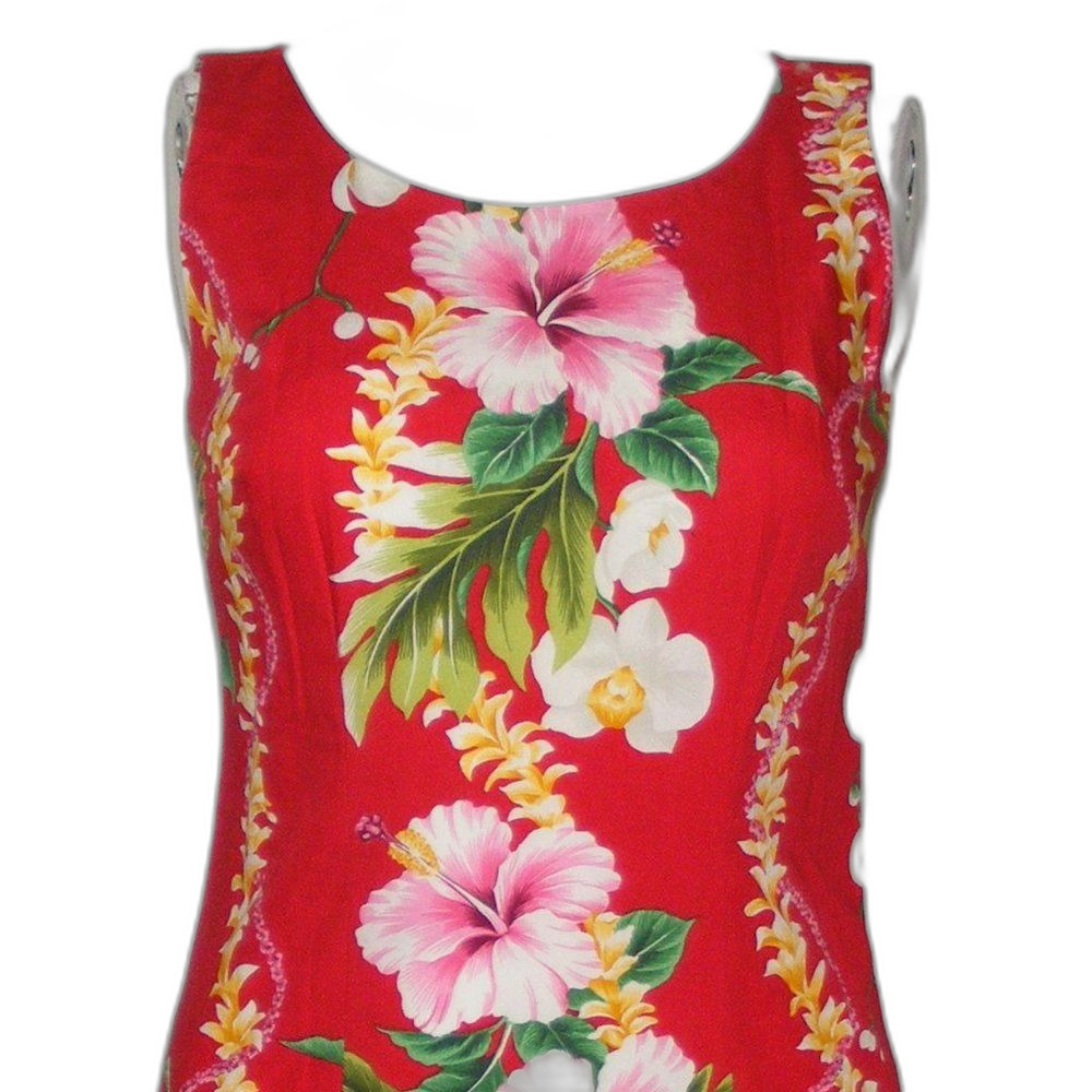 ROYAL CREATIONS Maxi Dress, S, Red, Floral, Ruffled Asymmetrical Hem, Sleeveless - Picture 6 of 10